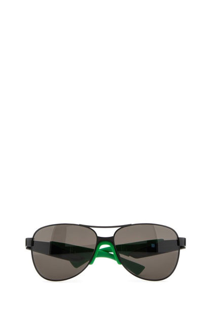 BOTTEGA VENETA | Black metal Mitre Aviatore sunglasses