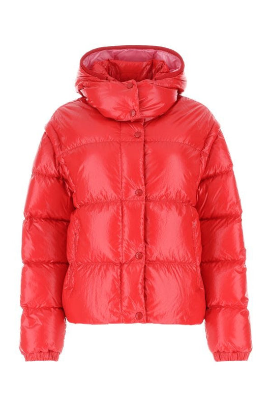 MONCLER | Red cotton blend Mauleon down jacket
