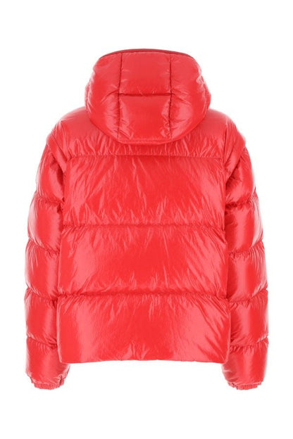 MONCLER | Red cotton blend Mauleon down jacket