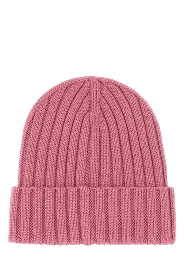 MONCLER | Antiqued pink wool beanie hat