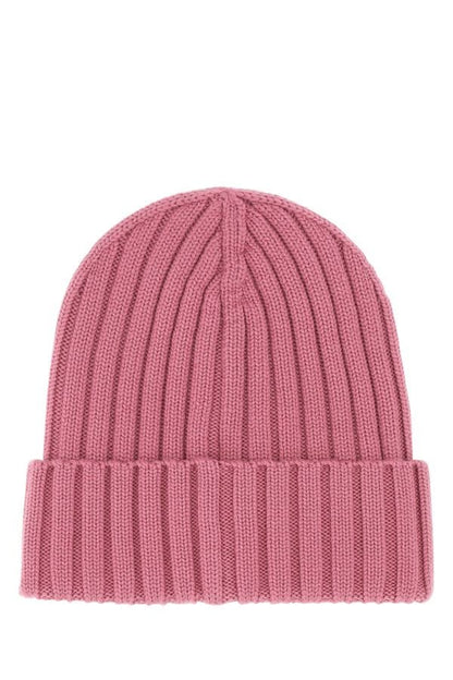 MONCLER | Antiqued pink wool beanie hat