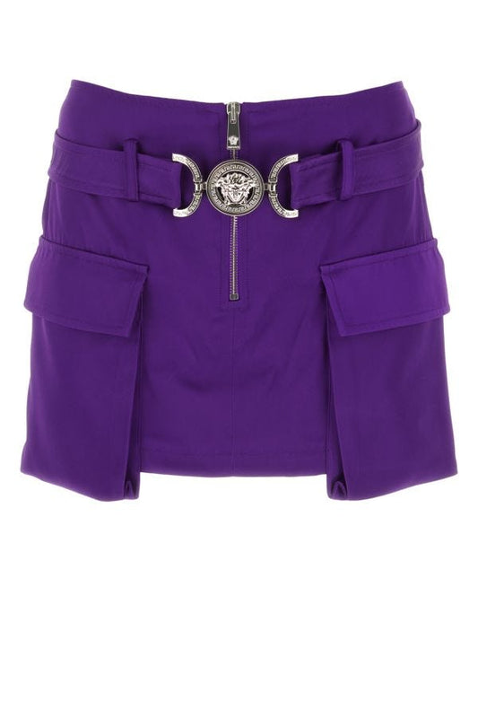 VERSACE | Purple satin mini skirt