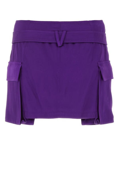 VERSACE | Purple satin mini skirt