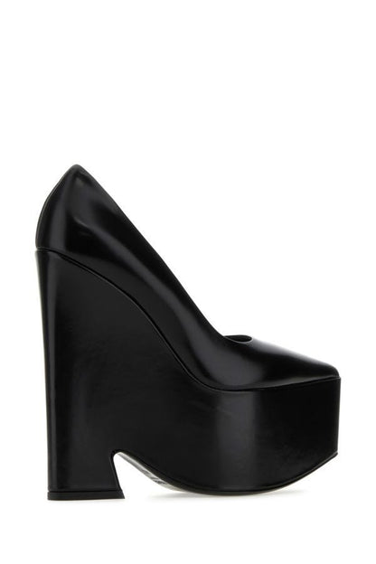 VERSACE | Black leather Tempest pumps
