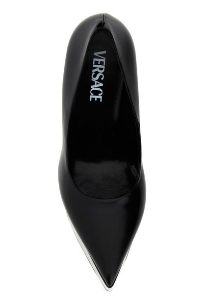 VERSACE | Black leather Tempest pumps