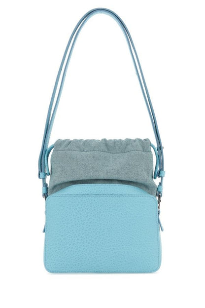 MAISON MARGIELA | Light blue leather and fabric 5AC bucket bag