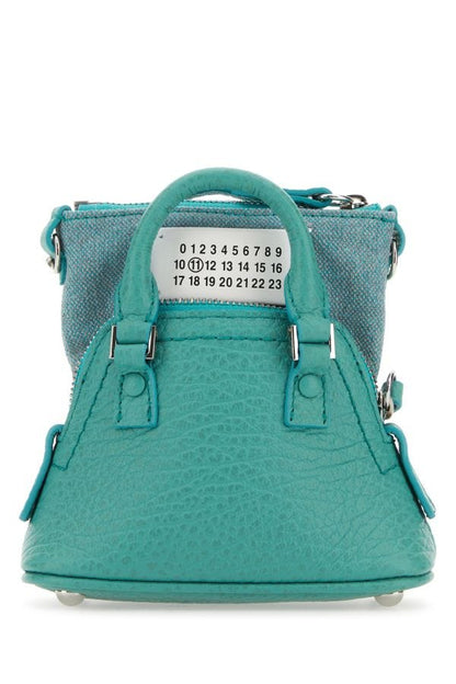 MAISON MARGIELA | Sea green leather and fabric 5AC Classique Baby handbag