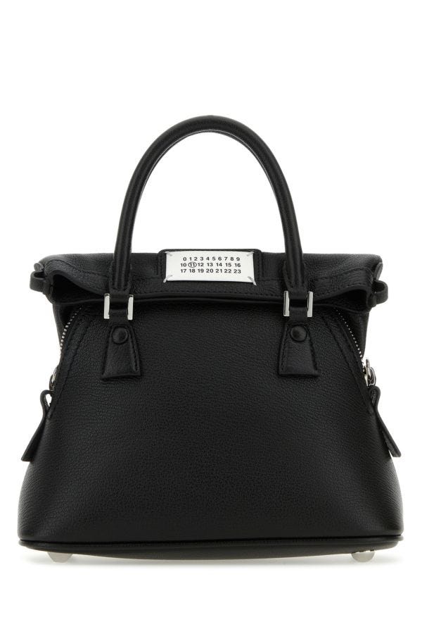 MAISON MARGIELA | Black leather micro 5AC handbag