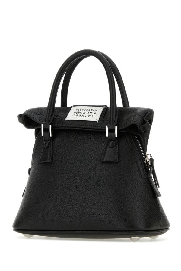 MAISON MARGIELA | Black leather micro 5AC handbag