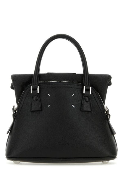 MAISON MARGIELA | Black leather micro 5AC handbag