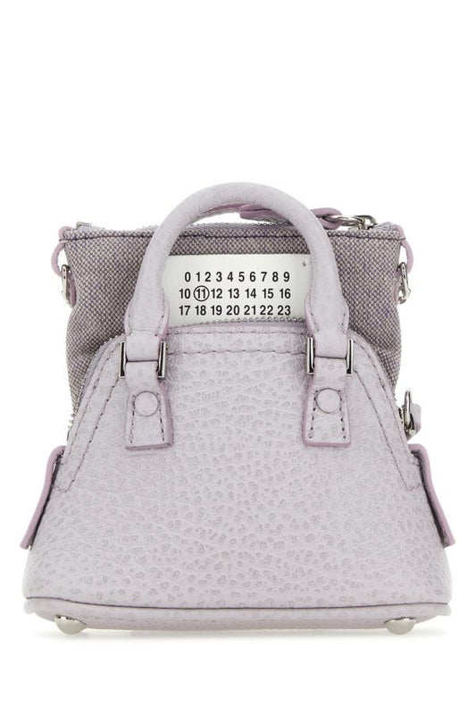 MAISON MARGIELA | Lilac leather and fabric 5AC Classique Baby handbag