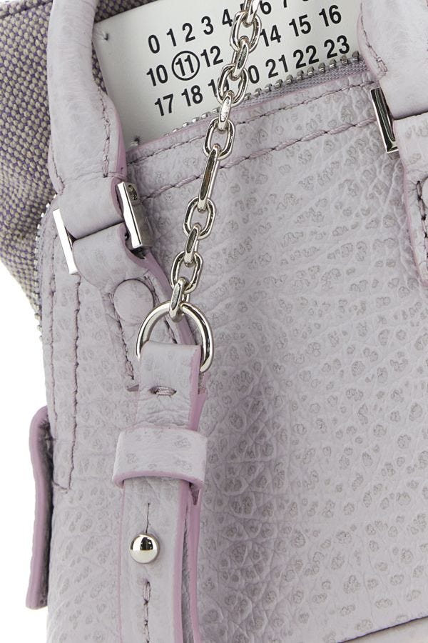 MAISON MARGIELA | Lilac leather and fabric 5AC Classique Baby handbag