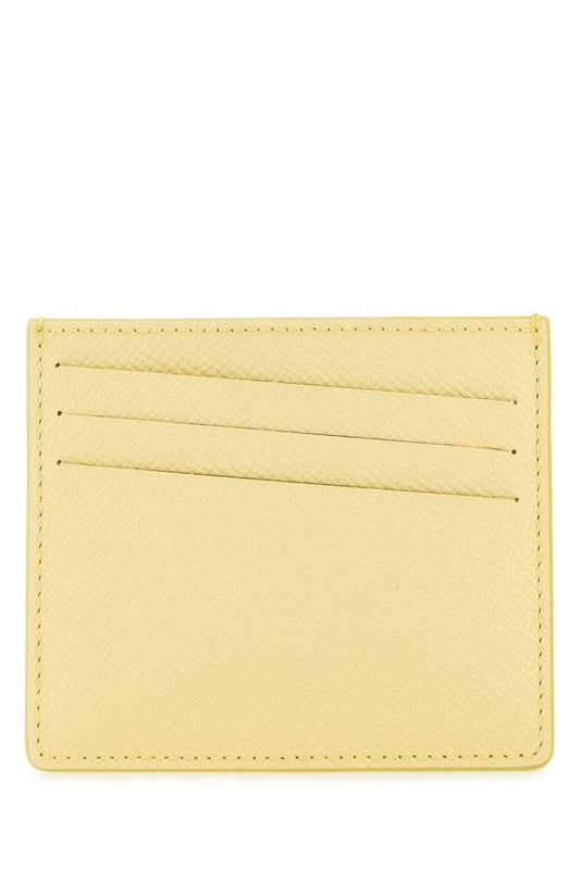 MAISON MARGIELA | Pastel yellow leather Four Stitches cardholder
