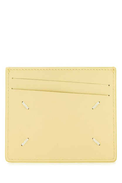 MAISON MARGIELA | Pastel yellow leather Four Stitches cardholder