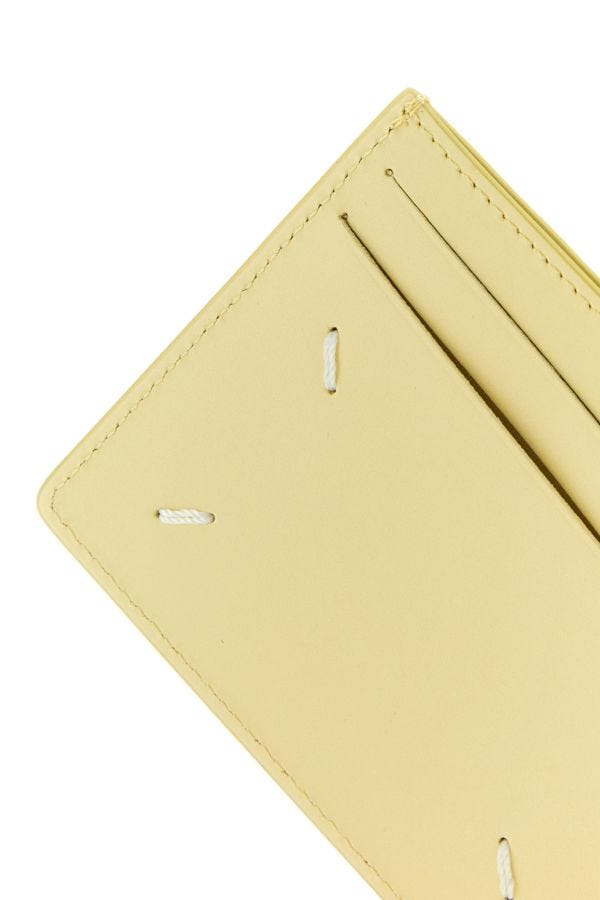 MAISON MARGIELA | Pastel yellow leather Four Stitches cardholder