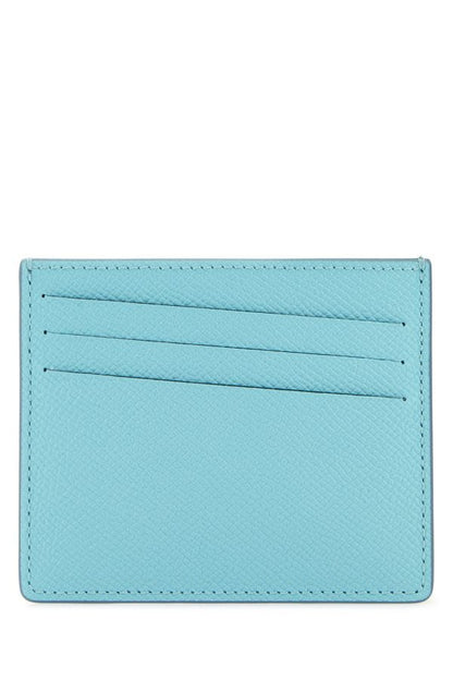 MAISON MARGIELA | Light-blue leather Four Stitches cardholder