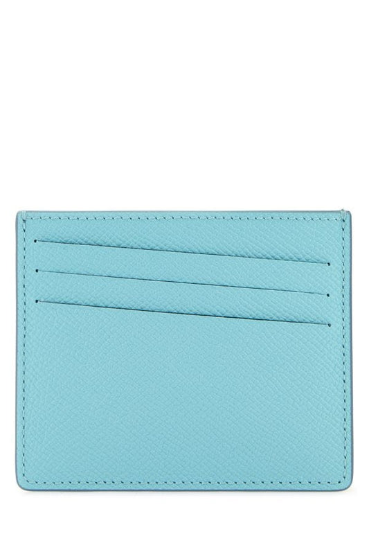 MAISON MARGIELA | Light-blue leather Four Stitches cardholder