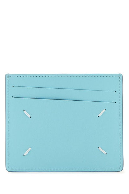 MAISON MARGIELA | Light-blue leather Four Stitches cardholder