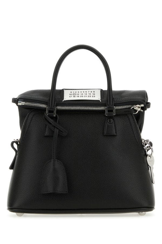 MAISON MARGIELA | Black leather mini 5AC handbag