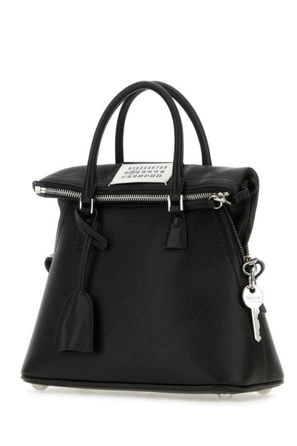 MAISON MARGIELA | Black leather mini 5AC handbag