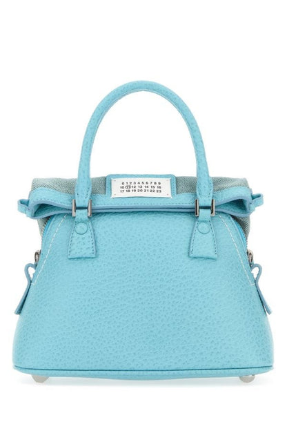 MAISON MARGIELA | Light blue leather micro 5AC handbag