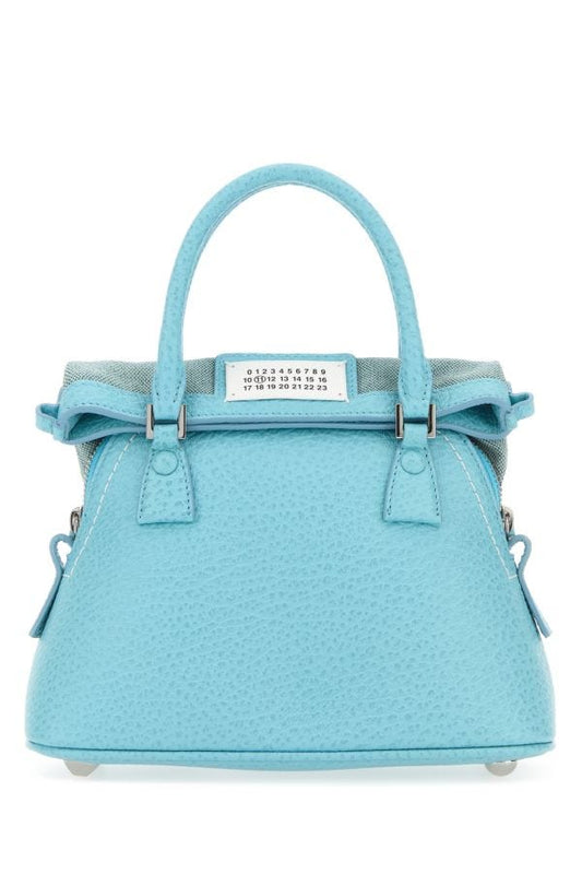 MAISON MARGIELA | Light blue leather micro 5AC handbag