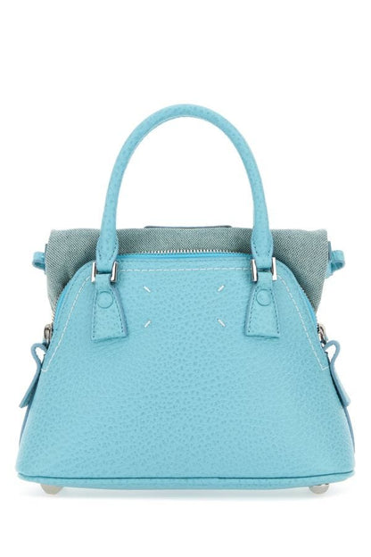 MAISON MARGIELA | Light blue leather micro 5AC handbag