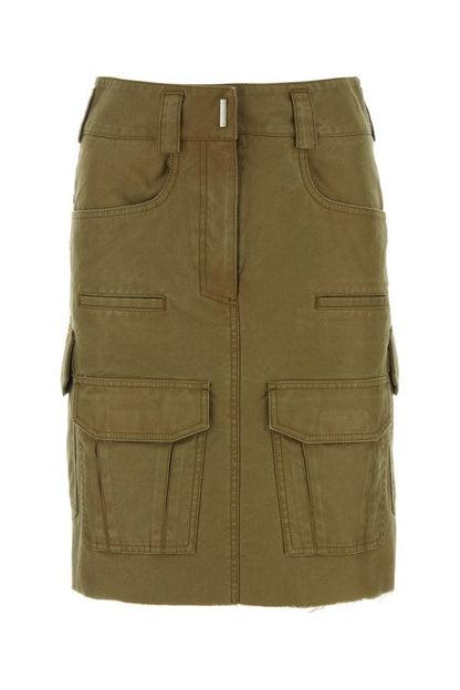 GIVENCHY | Army green cotton skirt