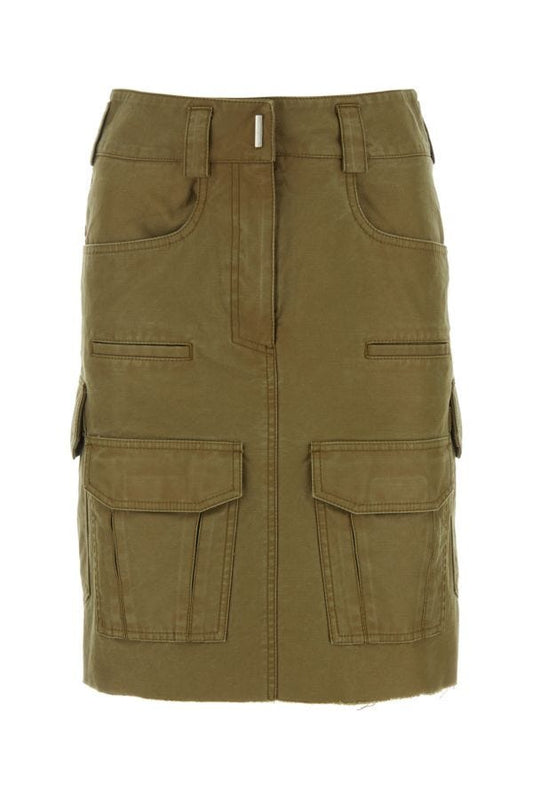 GIVENCHY | Army green cotton skirt