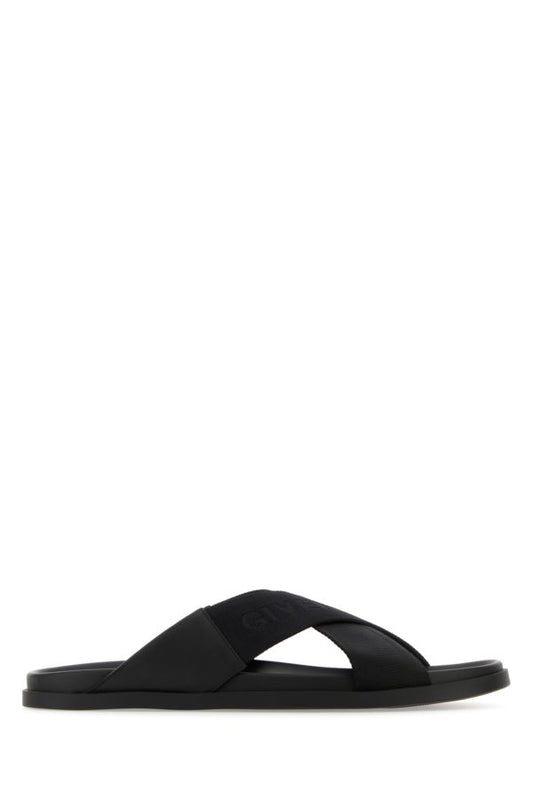 GIVENCHY | Black fabric slippers