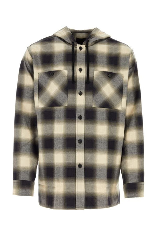 GIVENCHY | Embroidered flanel oversize shirt
