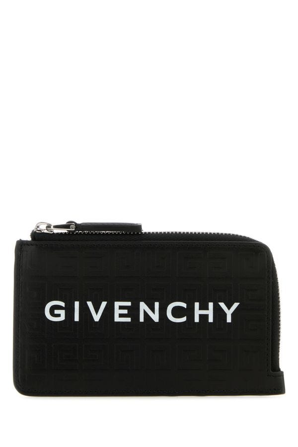 GIVENCHY | Black canvas and leather G-Cut 4G card holder