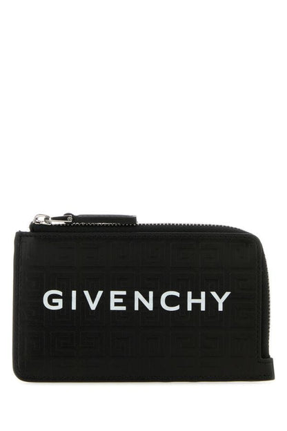 GIVENCHY | Black canvas and leather G-Cut 4G card holder