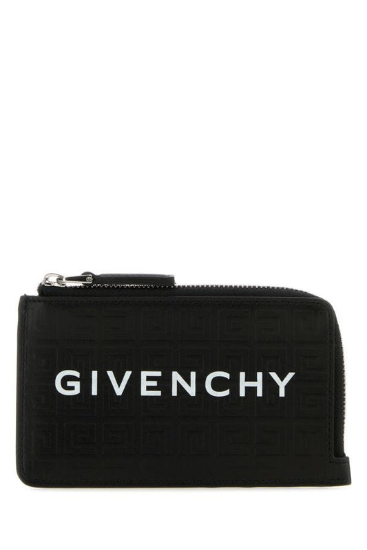 GIVENCHY | Black canvas and leather G-Cut 4G card holder