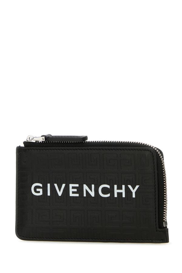 GIVENCHY | Black canvas and leather G-Cut 4G card holder