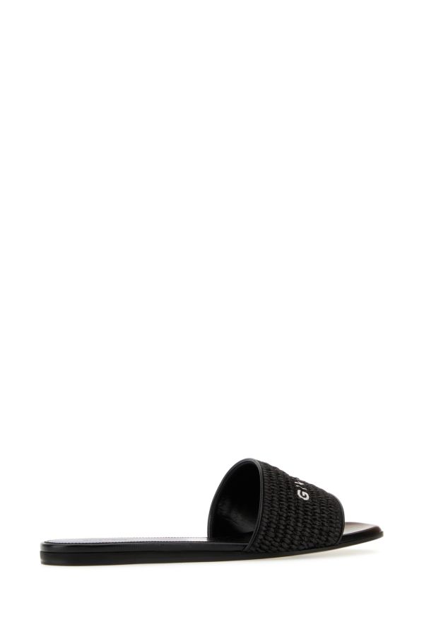 GIVENCHY | Black raffia 4G slippers