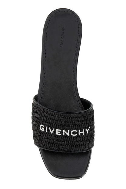 GIVENCHY | Black raffia 4G slippers