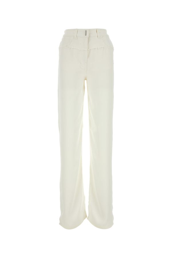 GIVENCHY | Ivory viscose and denim jeans