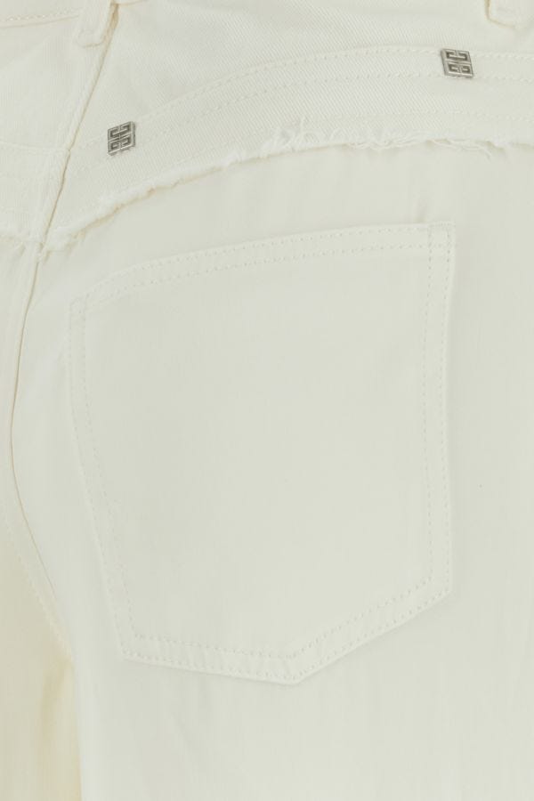 GIVENCHY | Ivory viscose and denim jeans
