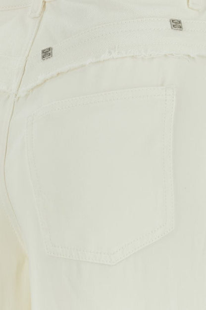 GIVENCHY | Ivory viscose and denim jeans