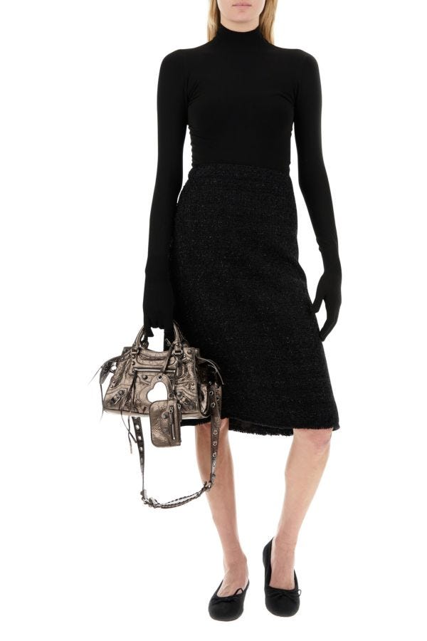 BALENCIAGA | Bronze nappa leather Neo Cagole XS handbag