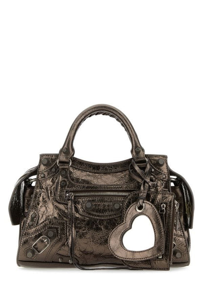 BALENCIAGA | Bronze nappa leather Neo Cagole XS handbag