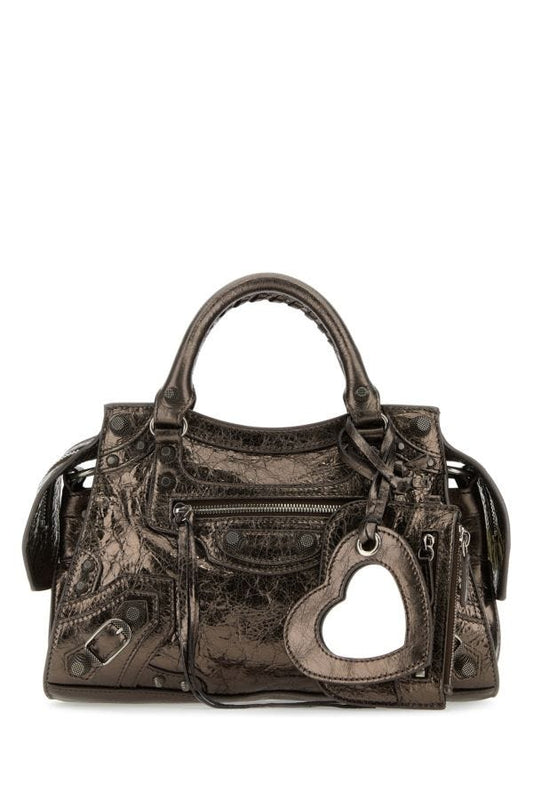 BALENCIAGA | Bronze nappa leather Neo Cagole XS handbag
