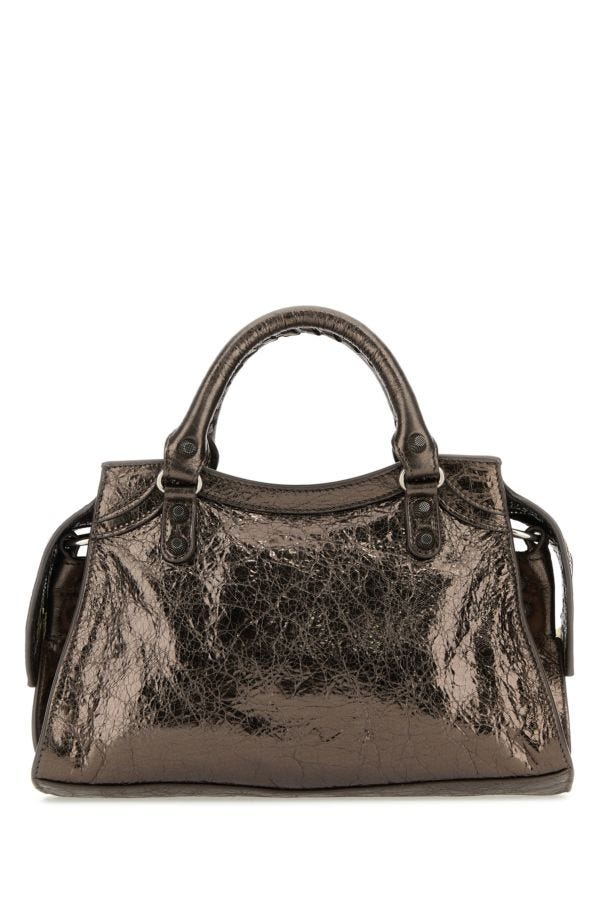 BALENCIAGA | Bronze nappa leather Neo Cagole XS handbag