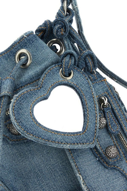 BALENCIAGA | Denim Le Cagole XS bucket bag