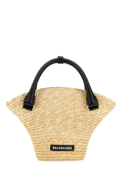 BALENCIAGA | Straw mini Beach handbag