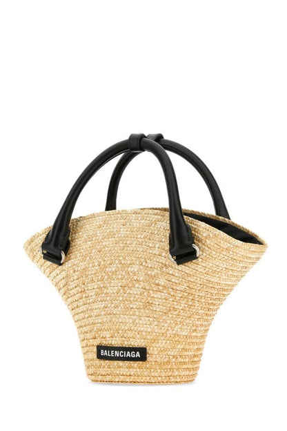 BALENCIAGA | Straw mini Beach handbag