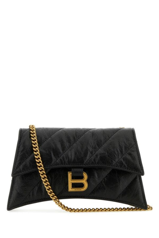 BALENCIAGA | Black leather Crush XS shoulder bag