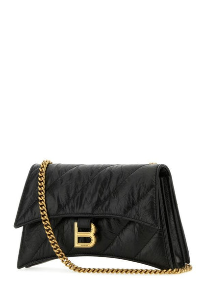 BALENCIAGA | Black leather Crush XS shoulder bag