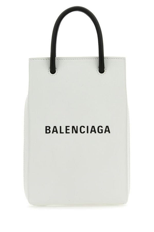 BALENCIAGA | White leather phone case